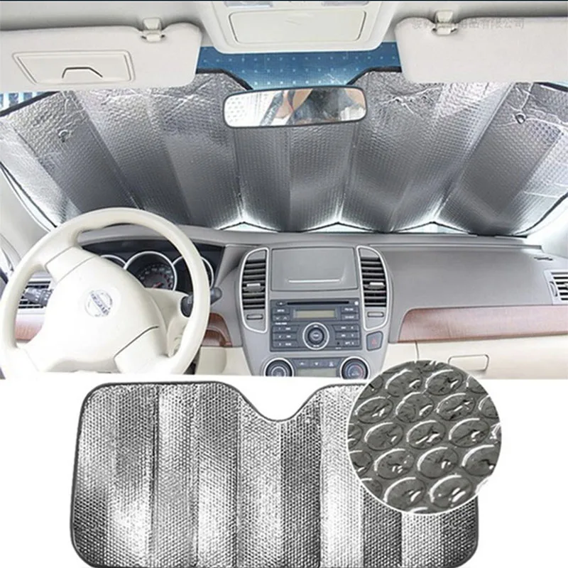 Car styling car windshidle visor cover aluminum foil portable folding dust shield sun block sunshade auto accessories 130*160cm |