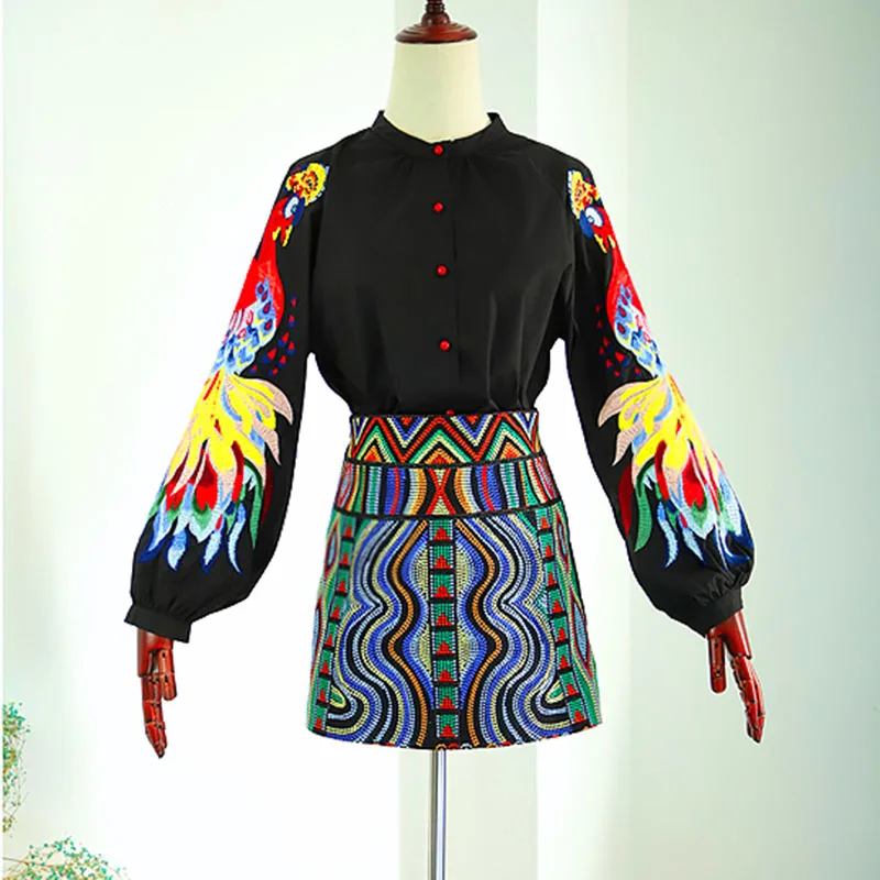 2021 весенне-летние хлопковые повседневные рубашки с вышивкой длинным рукавом