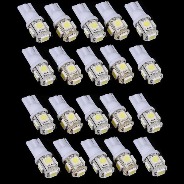 Горячая Распродажа! 20 штук Красочные T10 5 SMD 5050 светодио дный 194 168 W5W Клин