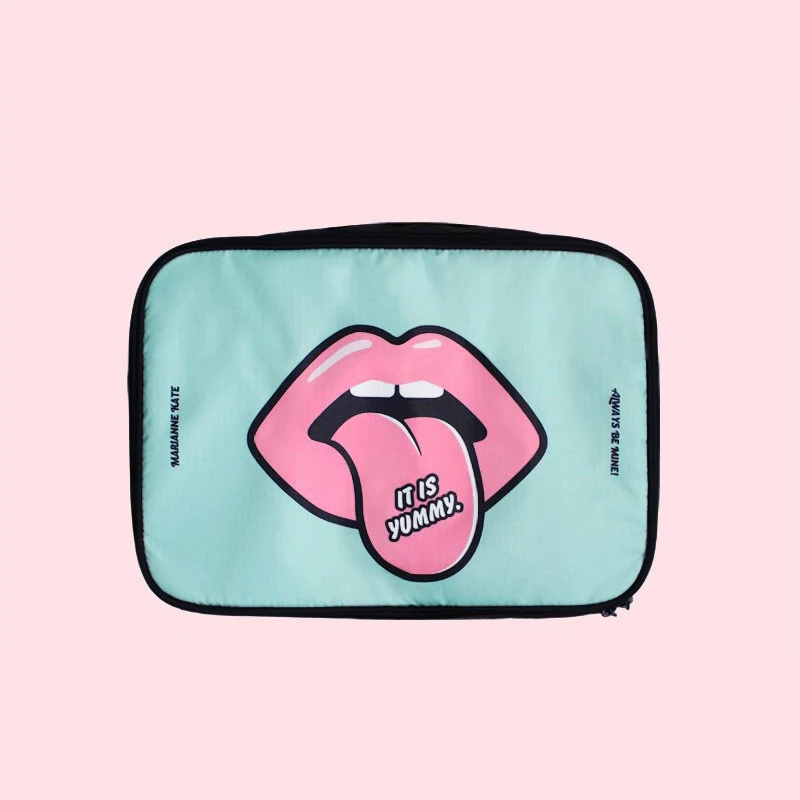 Cute Cartoon Travel Storage Bag Portable Clothes Organizer Big Mouth Ziplock For Underwear Toiletries Clothing Pouch | Дом и сад