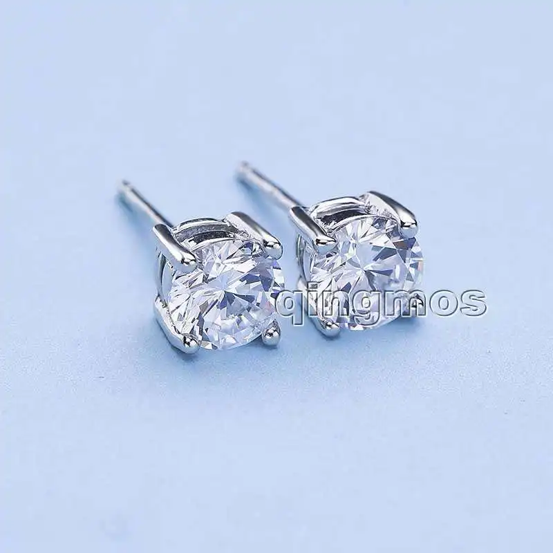 Классические маленькие 5 мм белые циркониевые четыре когти из стерлингового