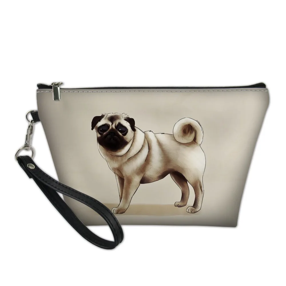 Милые мопса французские принты с бульдогом женская косметичка из искусственной