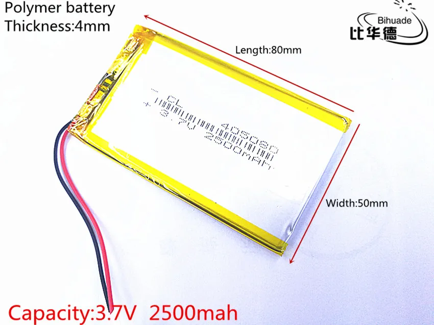 3 7 V 2500mAh 405080 литий полимерная LiPo аккумуляторная батарея для PAD GPS PSP Vedio pc дюймов|3.7v