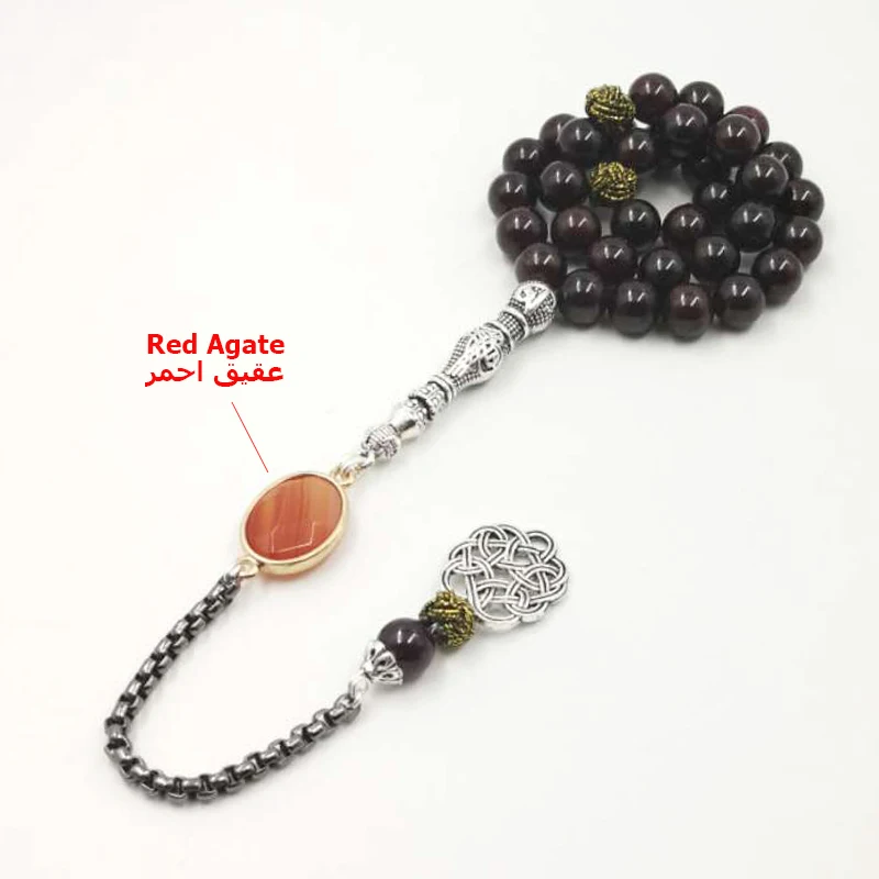 Натуральный гранат Tasbih с красным агатом браслеты из камня аксессуары таранбоны