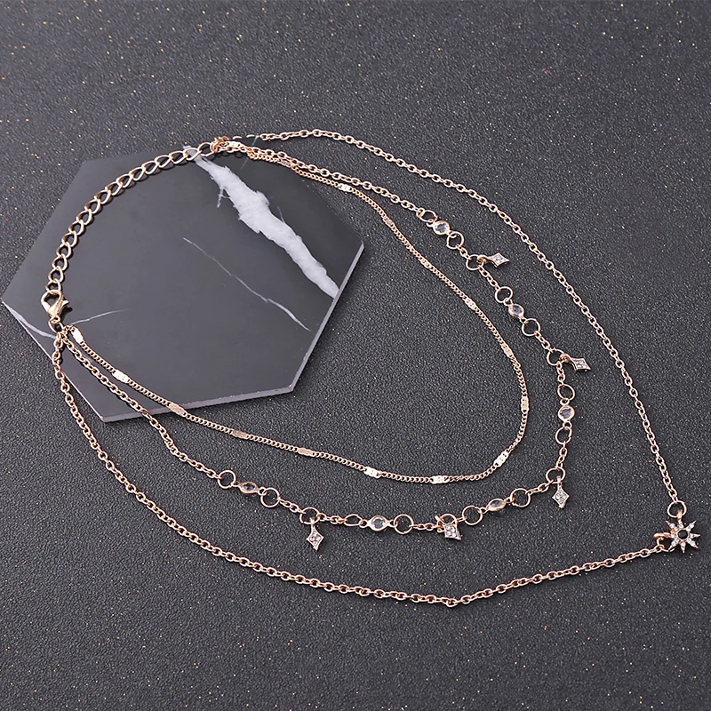 Новое модное женское ожерелье XIYANIKE многослойное со звездой простые аксессуары