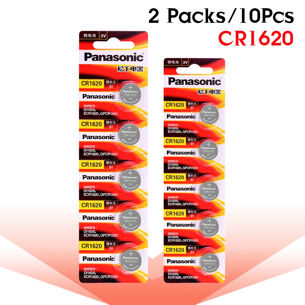Panasonic оригинальная CR1620 Кнопка cr 1620 ECR1620 GPCR1620 3 В литиевая 10 шт. батарея для часов автомобиля дистанционного ключа батареи