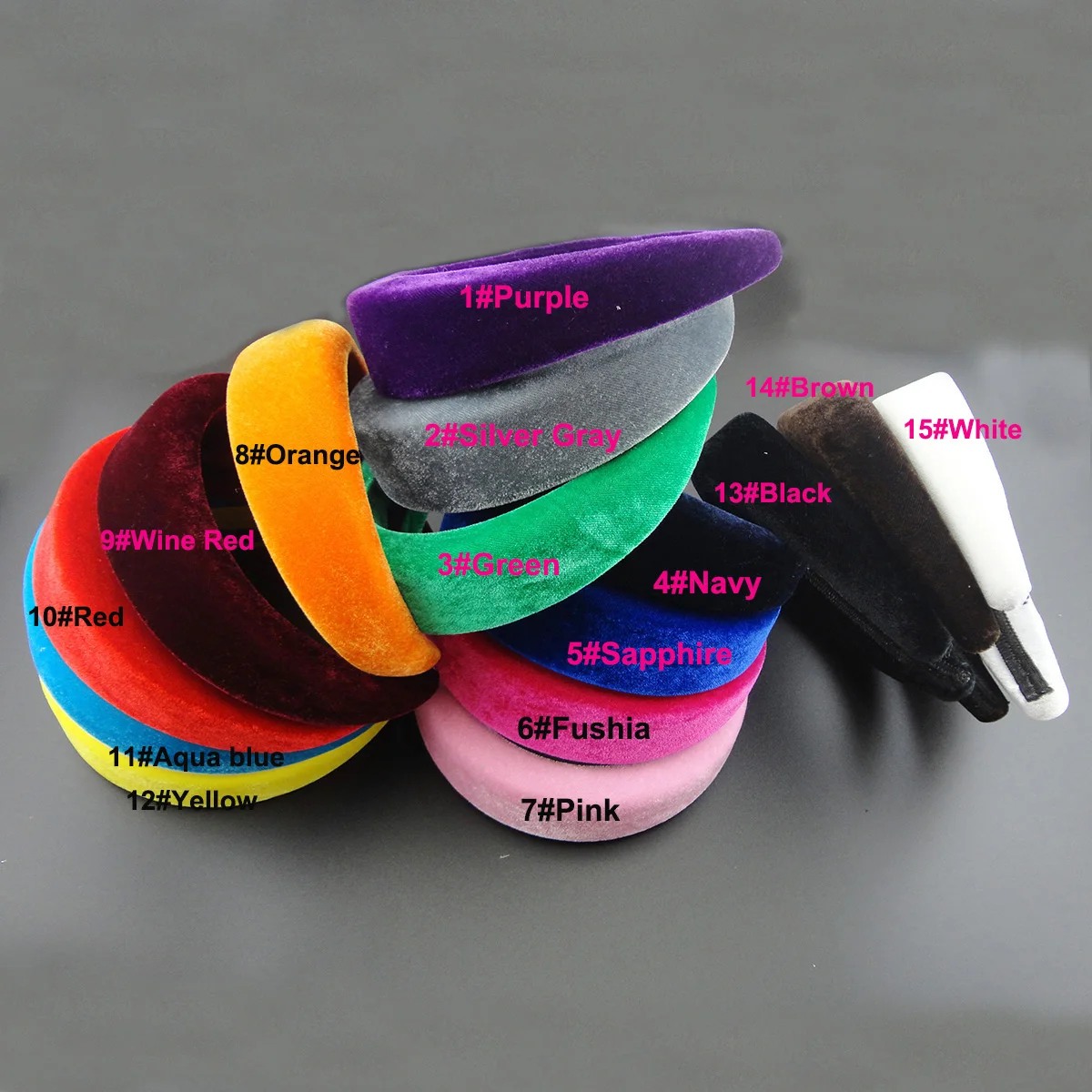 5PCS 4.0cm Thick sponge filled Velvet Fabric Covered Plastic headbands hair Hoops for women Hot Chunky hairbands |