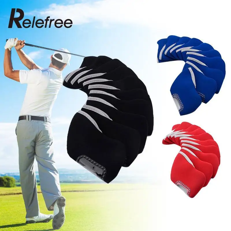 10 Pcs Neoprene Golf Club Iron Headcovers Protective Head Cover Protector Set Golf accessories Golf posture training 골프 클럽 세트