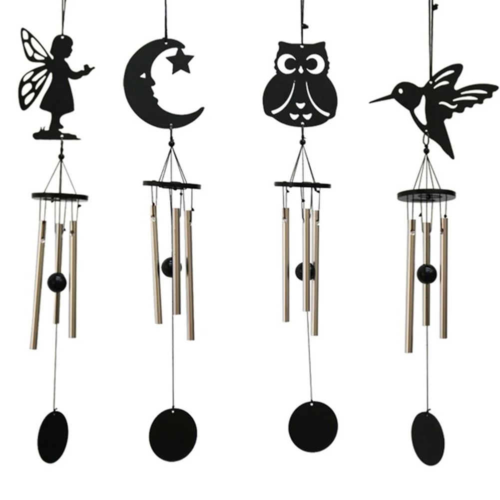 New Handmade Angel Owl Moon Star 3-Tube Metal Lucky Bell Hanging Wind Chime Feng Shui Home Outdoor Yard Garden Decor Birthday Gi