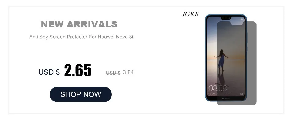 JGKK 2.5D анти шпион черный экран протектор для huawei Nova 3E 3i конфиденциальности закаленное стекло для Nova 3i Защитная пленка для Nova 3