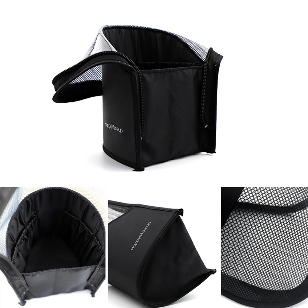 Zipper Black Travel Makeup Brush Bag Empty Organizer Pouch Pocket Holder Kit Mesh Practical Cosmetic Make Up Tool Storage Case | Красота и