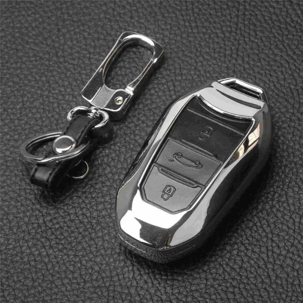 black Jingyuqin для peugeot 508 208 3008 4008 407 408 Citroen C5 C6 C4L кактус C3XR DS Elysee удаленного цинковый кожаный чехол для ключа - Название цвета: black
