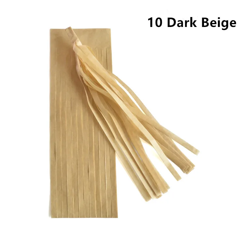 10 dark beige 5 шт. 14 дюймов гирлянда из папиросной бумаги с кистями для свадебного украшения Diy Висячие на день рождения Вечеринка Детский душ вечерние принадлежности 35 см - Цвет: 10 dark beige