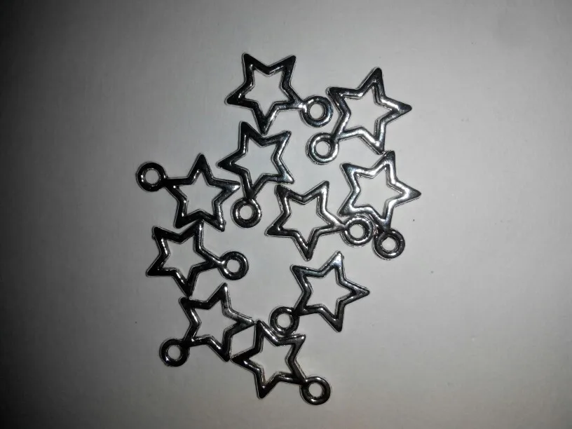 Горячая продажа 10 шт./лот 10*12 мм Античные посеребренные подвески в виде звезд