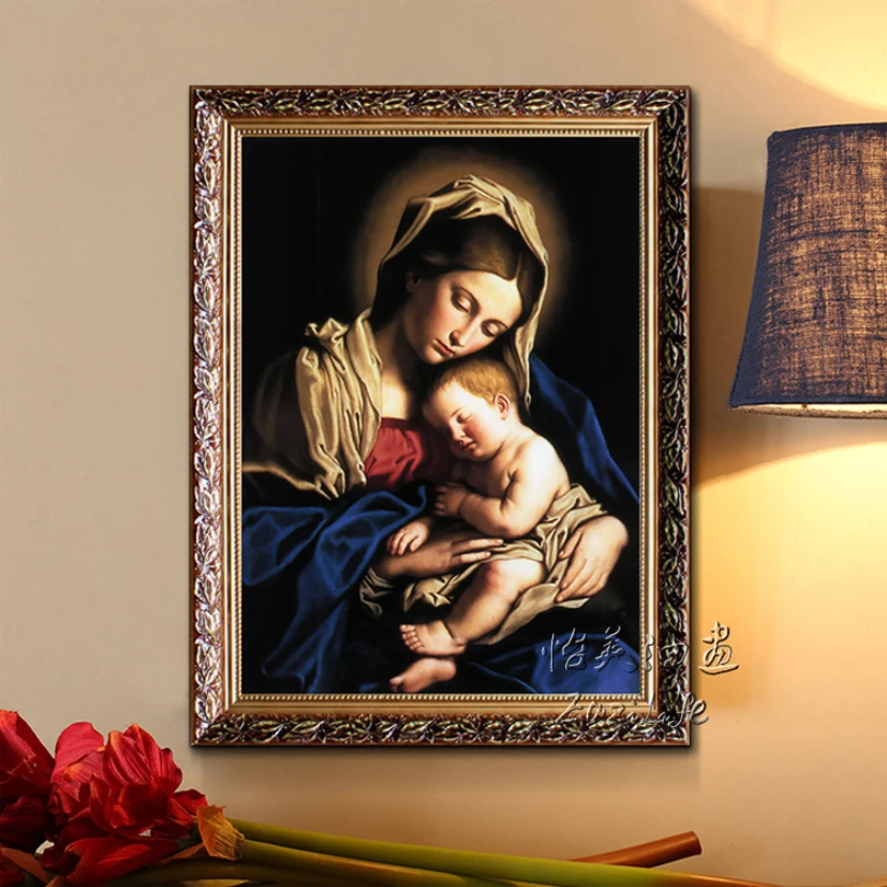 Мария Холдер ребенок Иисус Мать Печать постер и печать на холсте настенные