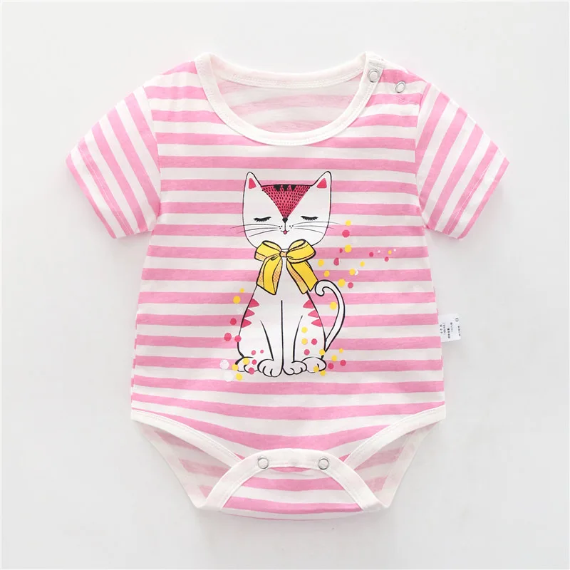 Одежда для новорожденных летние комбинезоны девочек модные с короткими рукавами