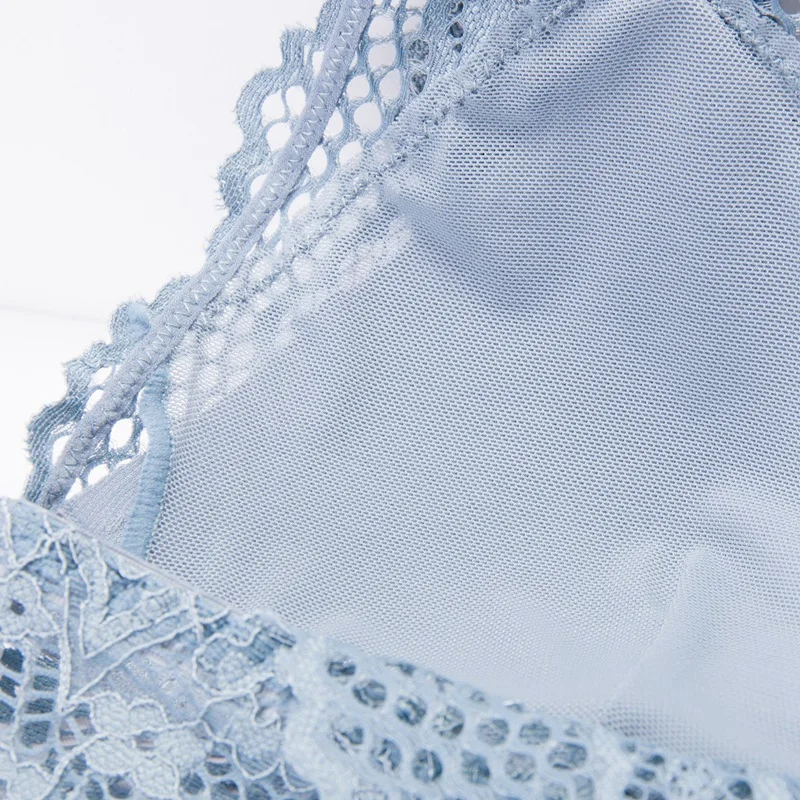 Long Section No Rims Gray Underwear Ladies Front Multi-Breasted Lace Beauty Back Thin Bra