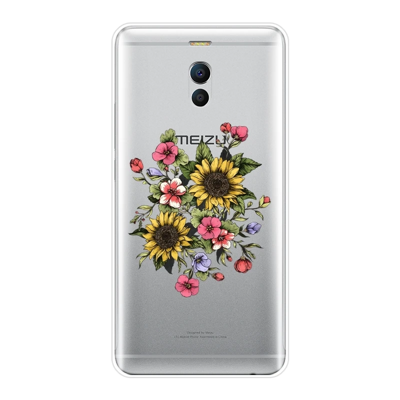 Задняя крышка для Meizu M2 M3 M5 M6 Note мягкий силиконовый желтый чехол с подсолнухом