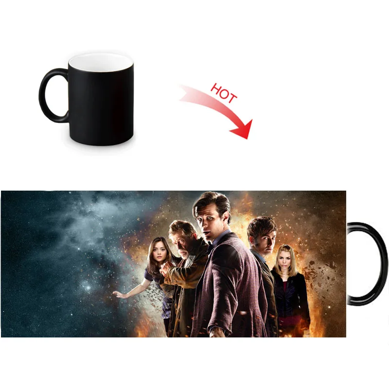 Doctor Who Горячие реактивные чувствительные кружки черно-белая меняющая цвет