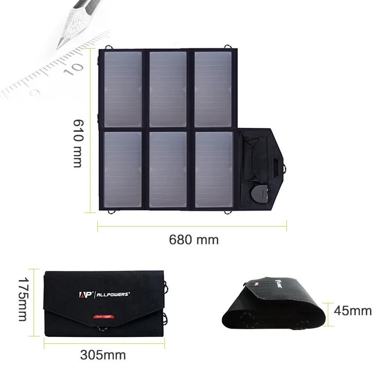 36 W 18 V двойное USB передовое солнечное зарядное устройство складная Гибкая