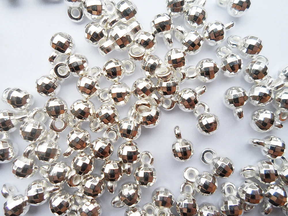 Высококачественные гладкие круглые бусины с серебряным покрытием недорогие