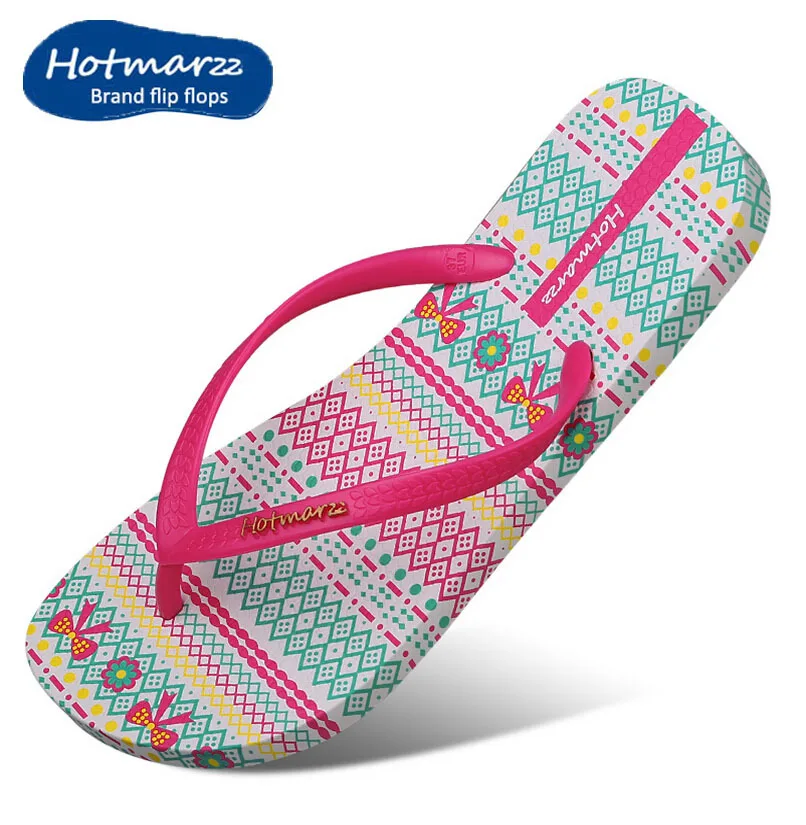 Hotmarzz 2015 Slippers Women Beach Flip Flops VERY Soft Sole 3D Flower Picture Summer Shoes Brand Flat Sandals | Обувь