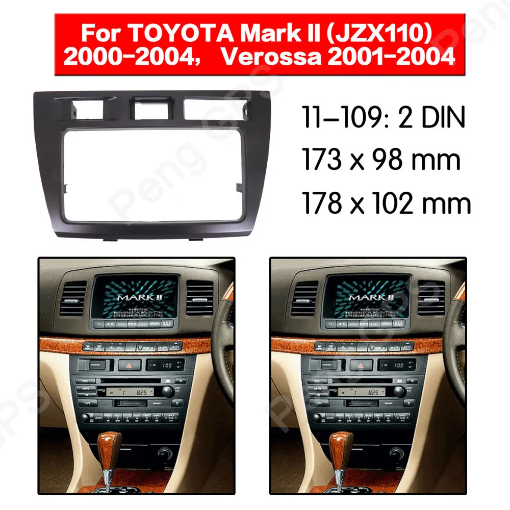 2 DIN Автомобильный Радио Стерео установка адаптер фасции Для TOYOTA Mark II (JZX110) 2000-2004