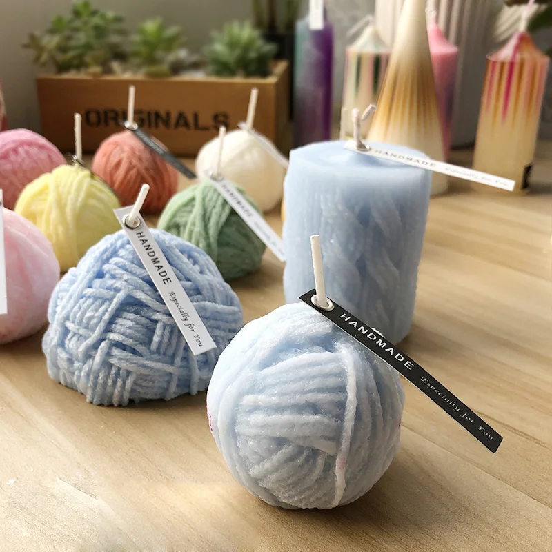 Новинка DIY свечи ручной работы Пряжа шар украшение свечи форма 3D шерсть шар колонна ароматерапия форма для декоративных свечей подарки