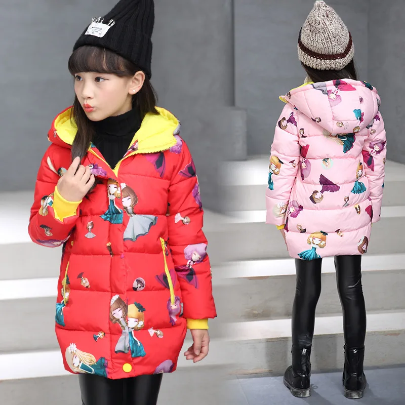Куртка для маленьких девочек 2018 зимняя куртка пальто детская теплая верхняя