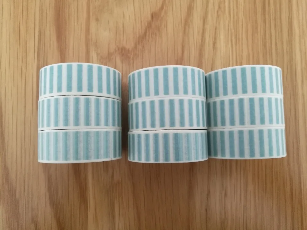 Лента маскирующая свежая синяя/белая 1 5 см|label masking tape|washi tapestriped washi tape |