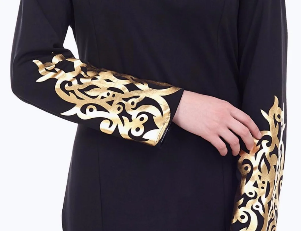 Muslim Adult Hot stamping Robe Musulmane Turkish Dubai Fashion printed Abaya Dress Arab Worship Service | Тематическая одежда и