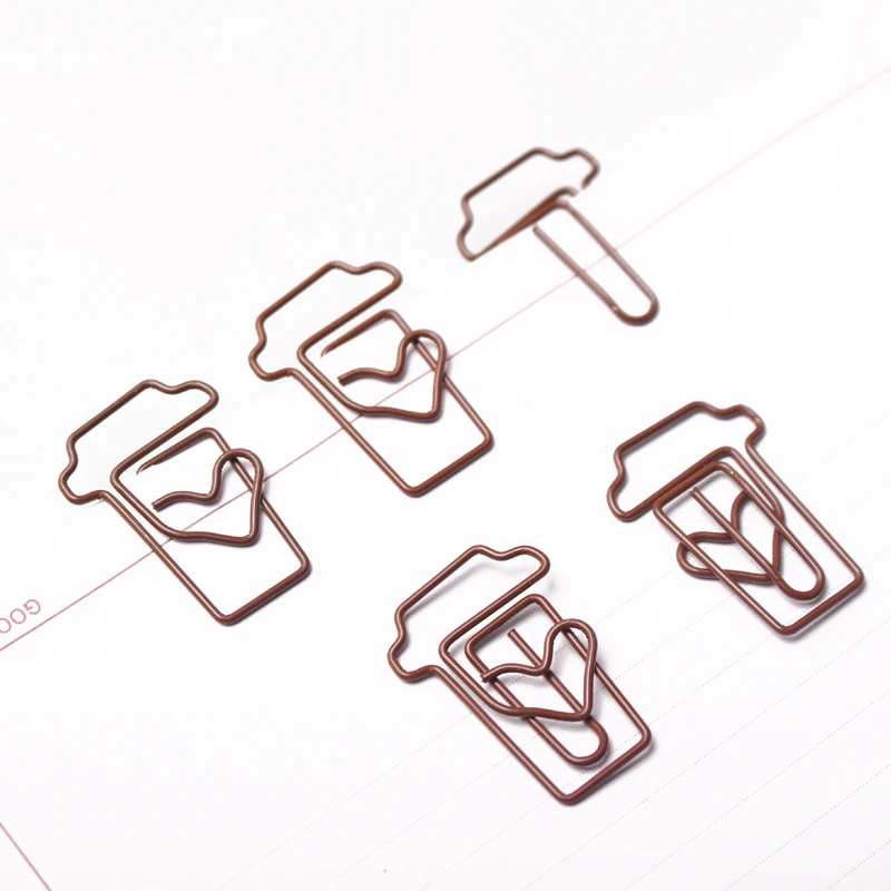 Кофейная чашка Скрепка креативная бумага Клип Закладка кофе металлические скрепки маркеры-зажимы бумажные зажимы декоративные