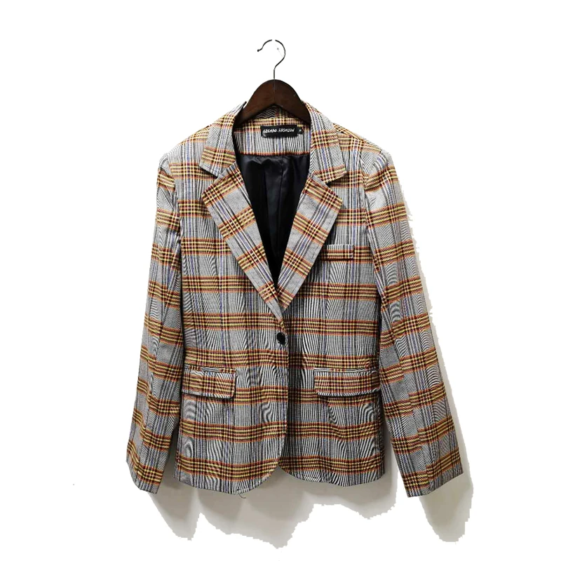 

M-6XL!Retro Plaid Suit British Suit Casual Small Suit Tide Men Spring Jacket Plaid Suit Costume.