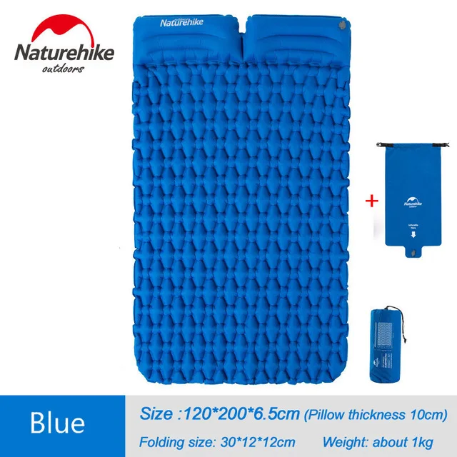 B with air bag Naturehike colchon надувной туристический коврик кровать надувной матрас спальный коврик природа поход 1 человек, 2 двойной человек - Цвет: B with air bag