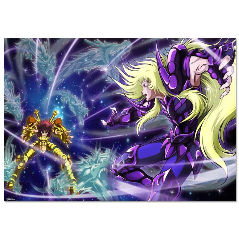 Холщовый постер Saint Seiya на заказ 27x40 см 30x45 домашний декор холщовая печать фотообои