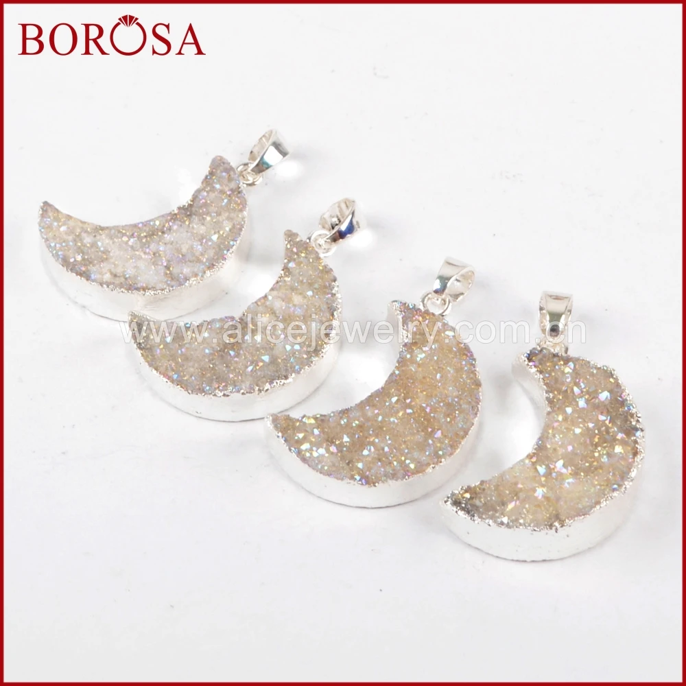 Новое поступление кристалл BOROSA титан AB жеодовый кулон бисер серебряный цвет