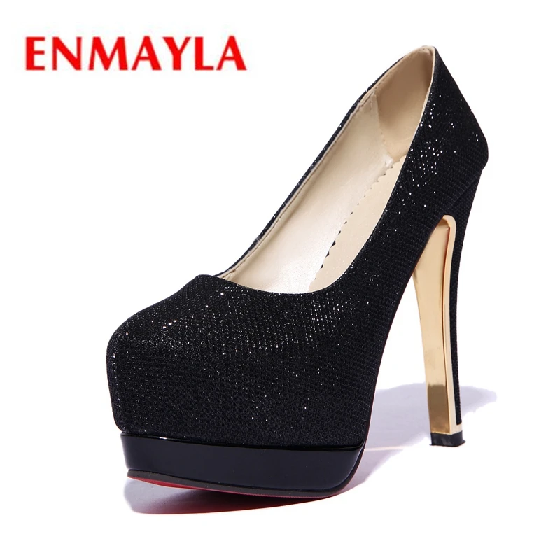 

ENMAYLA Pointed Toe Casual Thin Heels Platform Slip-On High Heels Shoes Woman Calzado Mujer Size34-39 ZYL2116