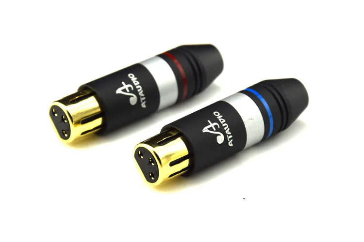 Ataudio Hi-Fi Позолоченный XLR штекер Hi-end мужского и женского пола 3-х контактный разъем XLR для "сделай сам"