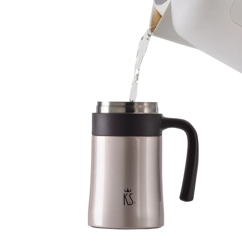 380ML Thermos Office Cup Vacuum Flasks With Handgrip Stainless Steel Insulated Mug Water Bottle |