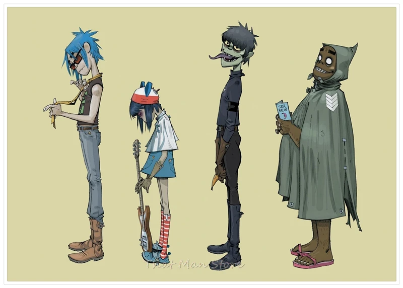 Постер Gorillaz с прозрачным изображением настенные наклейки для украшения дома