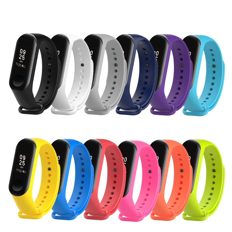 Ремешок для браслета Xiaomi miband 3 оригинальный сменный Цветной силиконовый браслет