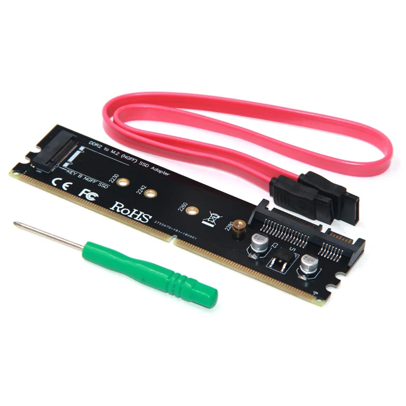 Адаптер DDR2 DDR3 DDR4 на M2 SSD M.2 NGFF B карта ключа SATA 15Pin питание + 7Pin порт передачи данных