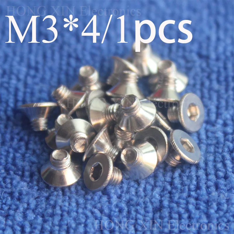 1 шт. M3 * 4 плоская головка из нержавеющей стали SS304 машина с потайным винтом