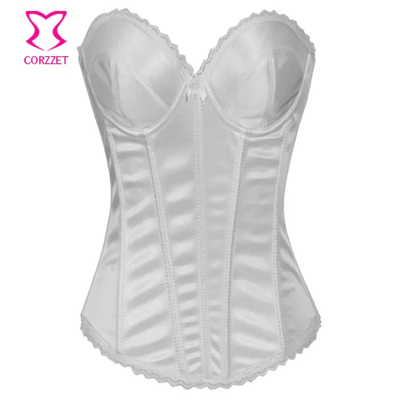 Корзет белый хлопок Overbust свадебные корсеты и бюстье талии тренер стальная