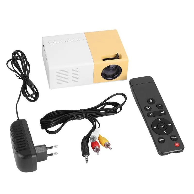 AU Портативный проектор J9 1080P мини-проектор для домашнего кинотеатра Мультимедийный Домашний медиаплеер VGA USB HDMI - Цвет: AU