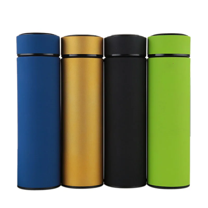 Fashion Plain Color Thermos Bottle 304 Stainless Steel High Grade Vacuum Flask Thermoses Travel Cup Thermal Coffee Mug 500ml