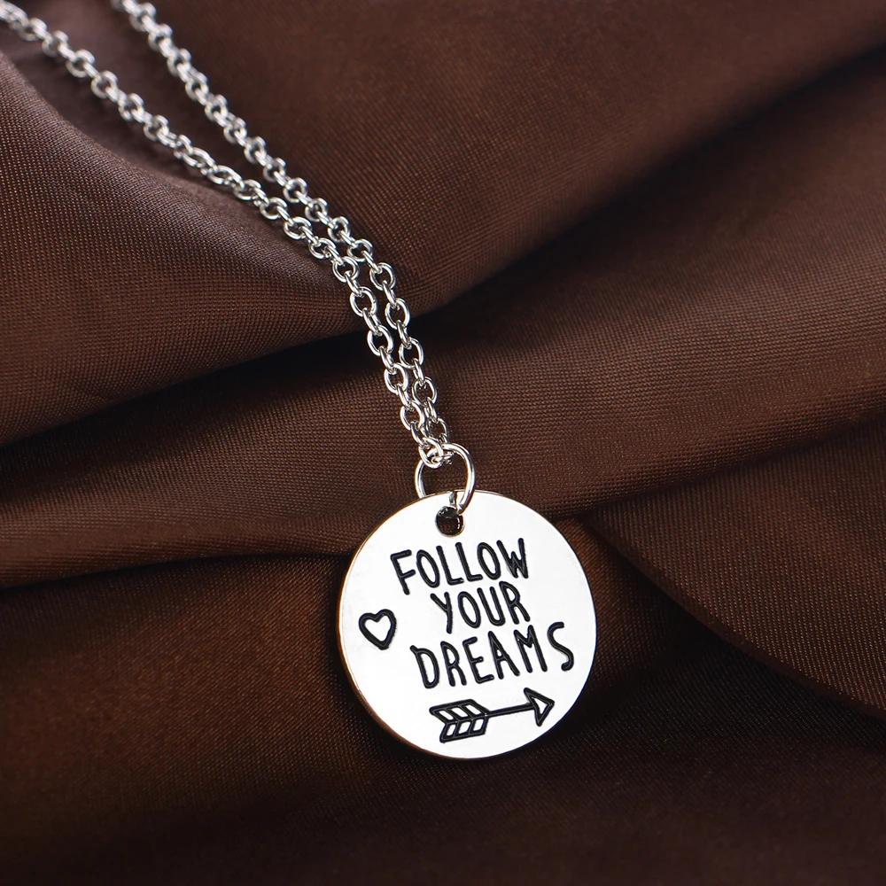 Вдохновляющее ожерелье Follow Your Dreams цепочка с подвеской в виде стрелы ожерелья