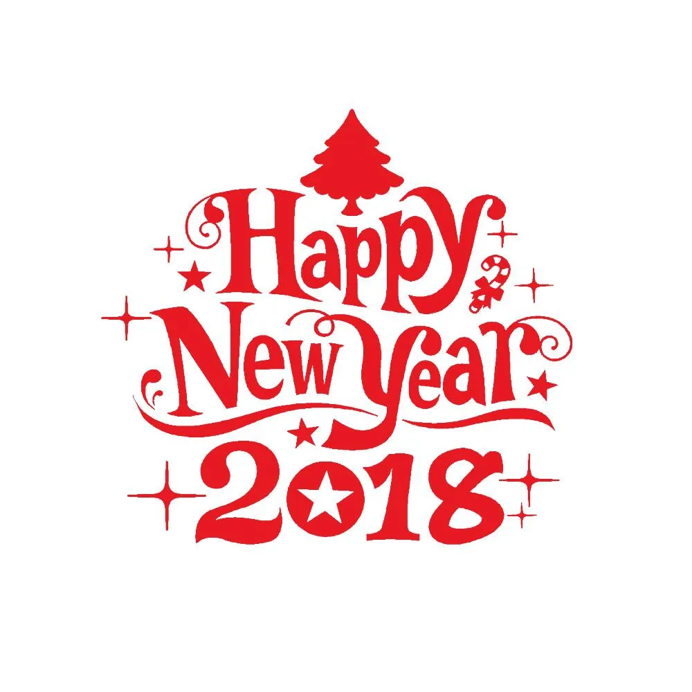 Счастливый новый год 2019 Веселая Наклейка на стену в виде рождественской елки
