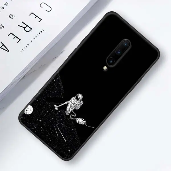 002 Мягкий чехол для Oneplus 7 7 Pro 6 6T силиконовый чехол для телефона для Oneplus 7 7Pro черный чехол из ТПУ с мультяшным космонавтом - Цвет: 002