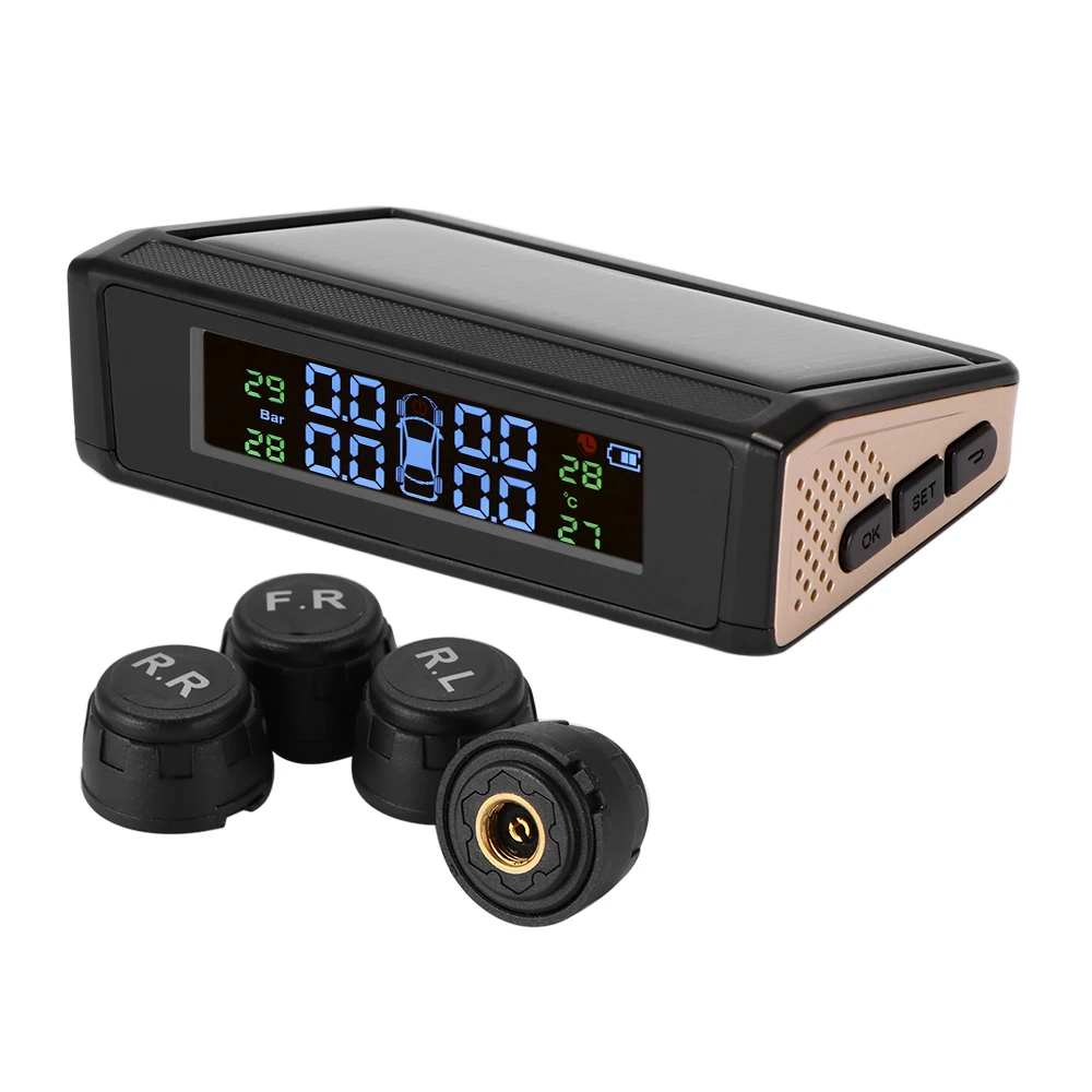Беспроводная автомобильная система контроля давления в шинах TPMS ЖК дисплей на